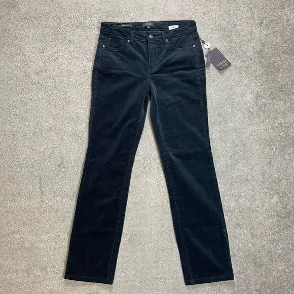 NWT NYDJ Women’s 6 Sheri Slim Corduroy stretch Lift Tuck Technology Navy New - Picture 1 of 8